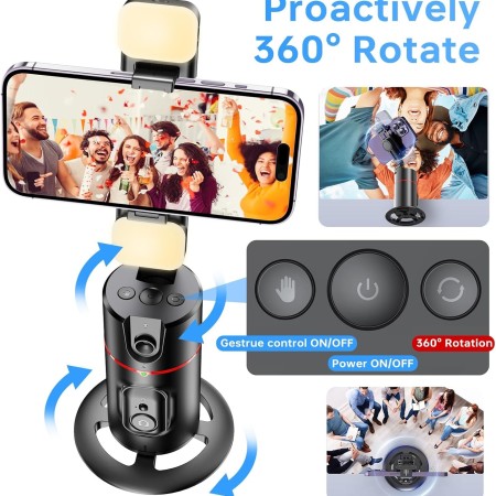 360 Auto Face Tracking Tripod Auto Phone Holder Smart Selfie Stabilizer Control