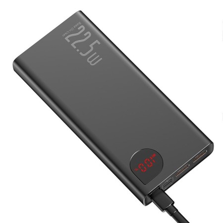 BASEUS ADAMAN METAL DIGITAL DISPLAY POWER BANK - 20000MAH - BLACK