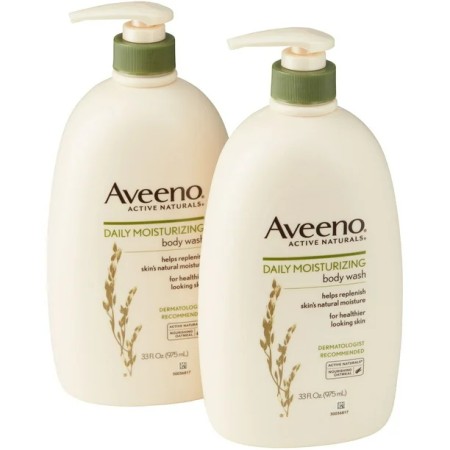 Aveeno Daily Moisturizing Body Wash with Soothing Oat Creamy Shower Gel Soap Free and Dye FreeLight Fragrance, 33 Fl Oz